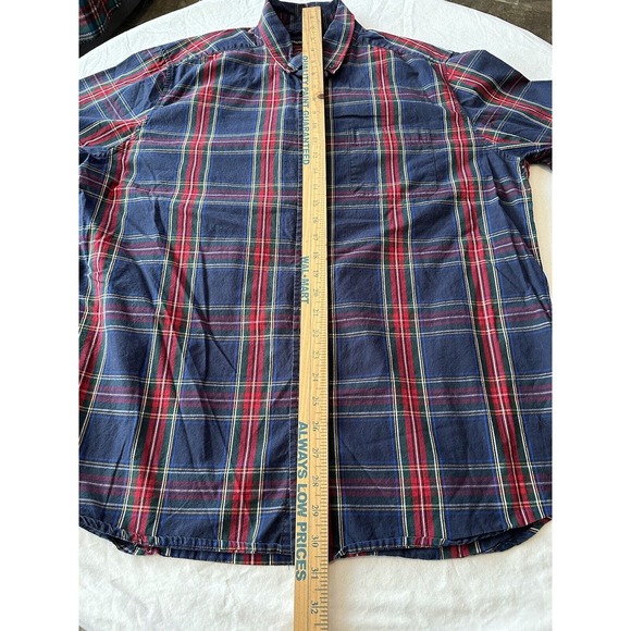 Tricots St Raphael Button Up Shirt Large Blue/Red/Green Plaid Long Sleeve - Picture 9 of 12